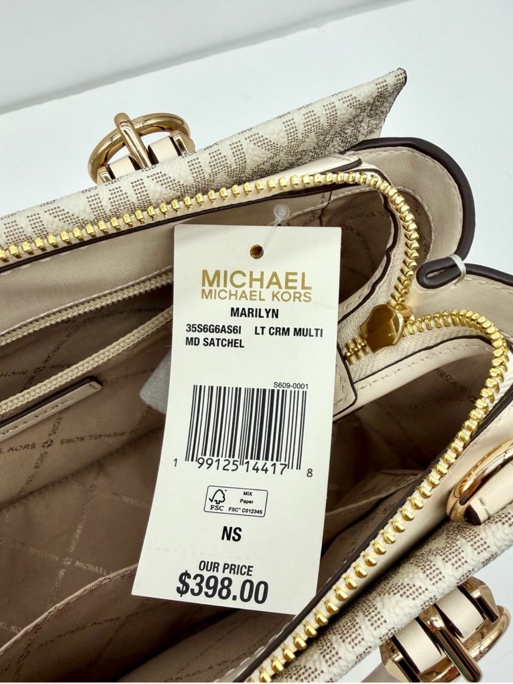 MICHAEL KORS Marilyn Md Embellished Signature Logo Satchel Crossbody - Picture 15 of 15